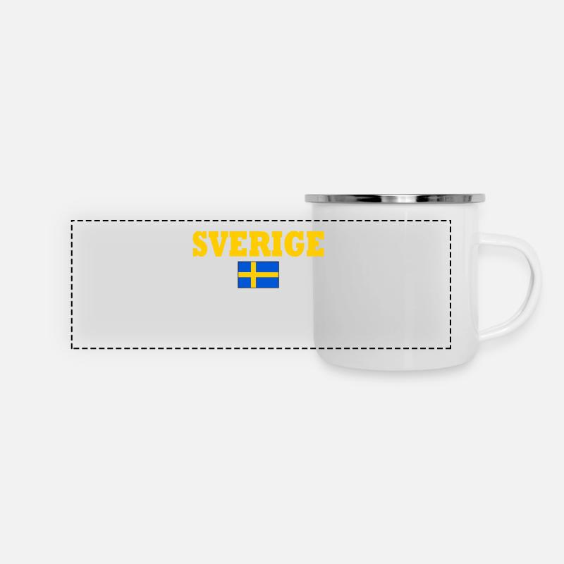 Sverige - Mug panoramique émaillé - blanc