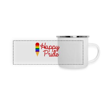 Happy Pride Gay - Mug panoramique émaillé - blanc - Devant