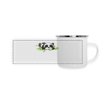 Sleeping Comic Panda - Mug panoramique émaillé - blanc - Devant