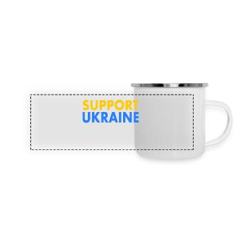 Support ukraine - Panorama Emaille-Tasse - Weiß - Vorne