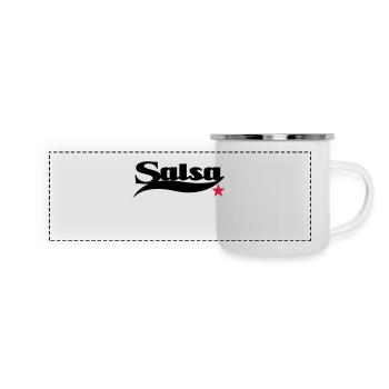 Salsa - Salsa Dance Shirt - Panorama Emaille-Tasse - Weiß - Vorne