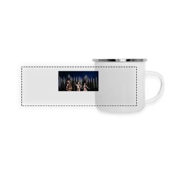 Wildnis schamane Krieger Ureinwohner - Panorama Emaille-Tasse - Weiß - Vorne