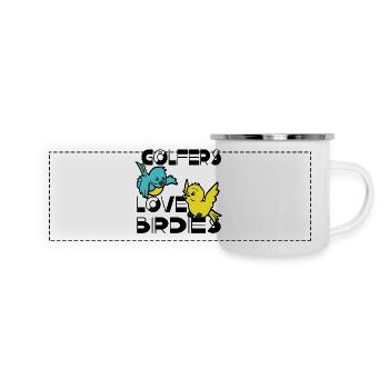 AMOUR BIRDIES Oiseaux GOLFEURS Sport Golf Club Par - Mug panoramique émaillé - blanc - Devant