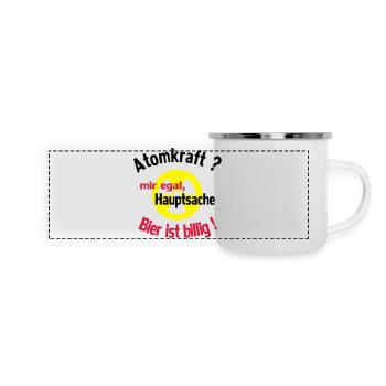 Trinkspruch - Panorama Emaille-Tasse - Weiß - Vorne