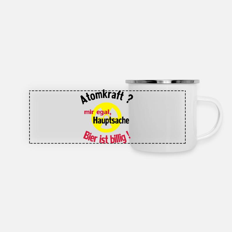 Trinkspruch - Panorama Emaille-Tasse - Weiß