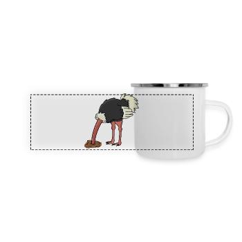 Vogelstrauß Vogel Strauß - Panorama Emaille-Tasse - Weiß - Vorne
