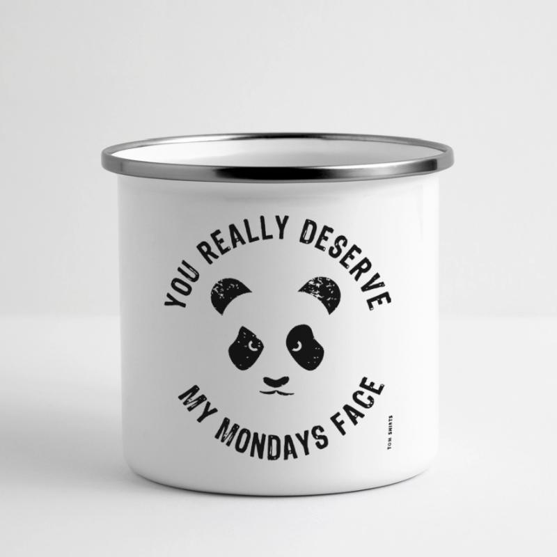 Visage du lundi Mug panoramique émaillé