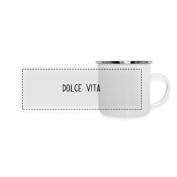 Spruch "Dolce Vita" - Mug panoramique émaillé - blanc - Devant