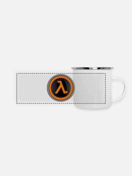 Lambda-Logo - Panorama Emaille-Tasse - Weiß