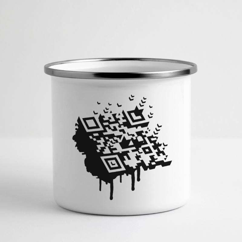 A 3D bar code as a graffiti Panoramic Camper Mug