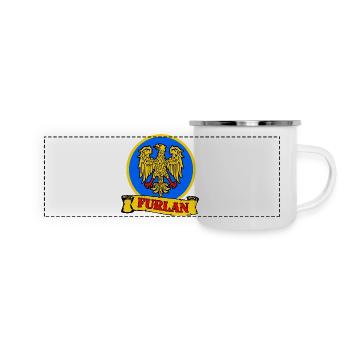 Aquila Friaul mit Text FURLAN - Panorama Emaille-Tasse - Weiß - Vorne