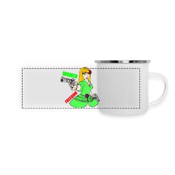 Women life freedom - Panorama Emaille-Tasse - Weiß - Vorne