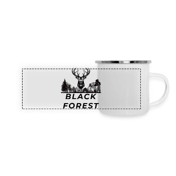Black Forest - Panorama Emaille-Tasse - Weiß - Vorne