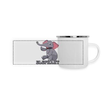 Playful Elephant Parade - Panoramic Camper Mug - white - Front
