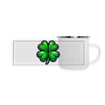 Trèfle à quatre feuilles - Mug panoramique émaillé - blanc - Devant