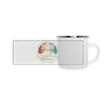Retro 2000 Geburtstagsgeschenk 2000 Jahrgang 2000 - Panorama Emaille-Tasse - Weiß - Vorne
