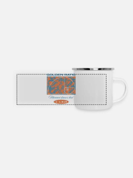 Goldener Schnitt – Fibonacci knows best - Panorama Emaille-Tasse - Weiß