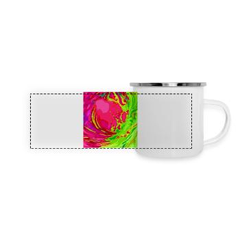Jeu de couleurs tourbillonnant néon - Mug panoramique émaillé - blanc - Devant