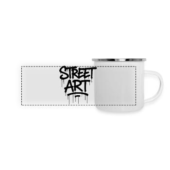 Graffiti-Tag Straßenkunst - Panorama Emaille-Tasse - Weiß - Vorne