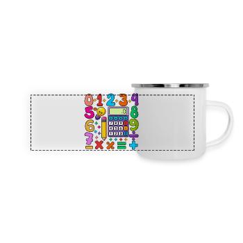 Journée des nombres : mathématiques, conception pédagogique colorée - Mug panoramique émaillé - blanc - Devant