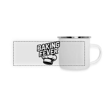 Baking Fever Küchenlogo - Panorama Emaille-Tasse - Weiß - Vorne