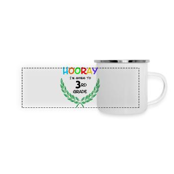 Hurra, ich gehe in die dritte Klasse** - Panorama Emaille-Tasse - Weiß - Vorne