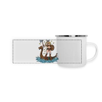 Pin-up des Norway Viking - Mug panoramique émaillé - blanc - Devant