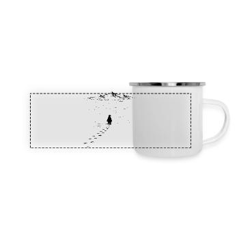 Penguin But Why Nihilist Penguin in the Center - Panorama Emaille-Tasse - Weiß - Vorne