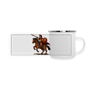 Pixel Knight on Horse - Panoramic Camper Mug - white - Front