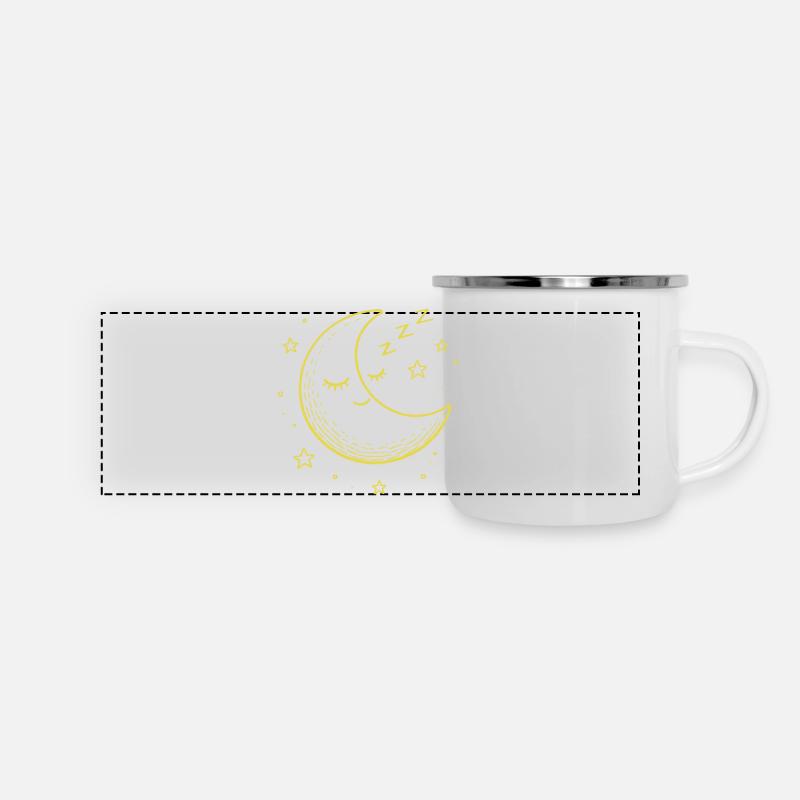 dreamland moon - sleeping moon - Panoramic Camper Mug - white