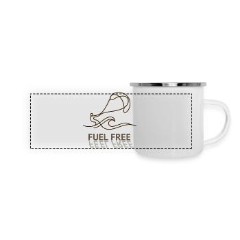 Cerf-volant sans carburant, t-shirt, sweat à capuche, casquette, sac à volonté - Mug panoramique émaillé - blanc - Devant