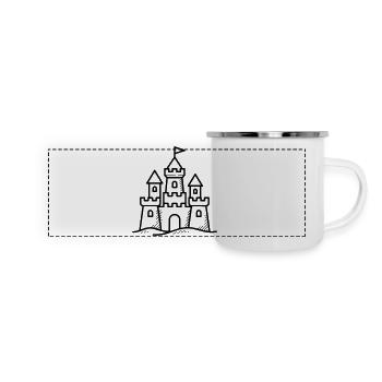 Château de sable - Mug panoramique émaillé - blanc - Devant