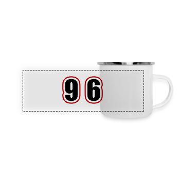 96 Zahl College - Panorama Emaille-Tasse - Weiß - Vorne