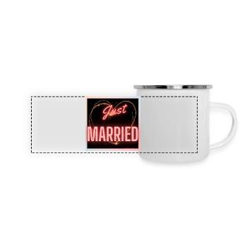 GERADE VERHEIRATET, LANG LEBE DIE MARIE,EVJF,VALENTINSTAG - Panorama Emaille-Tasse - Weiß - Vorne