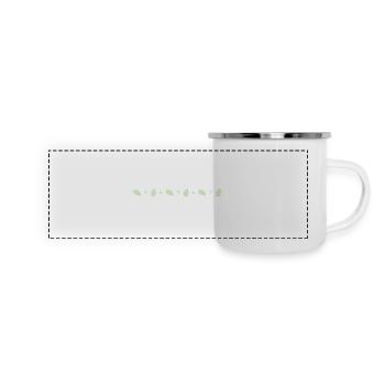 Kleine Blätter Linie - Panorama Emaille-Tasse - Weiß - Vorne