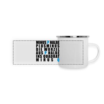 p-q-Formel - Panorama Emaille-Tasse - Weiß - Vorne