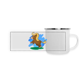 Horse (Pony) & Landscape - Panoramic Camper Mug - white - Front