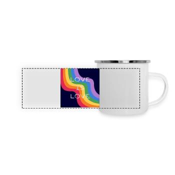 L’amour est l’amour. Design arc-en-ciel. - Mug panoramique émaillé - blanc - Devant