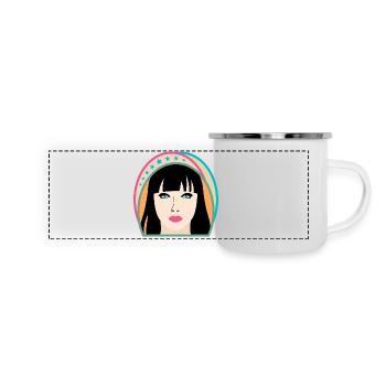 Graffiti Street Art Design - Panorama Emaille-Tasse - Weiß - Vorne