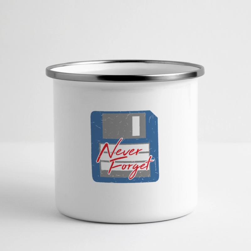 Never Forget Diskette Computer Memory PC Retro Panoramic Camper Mug