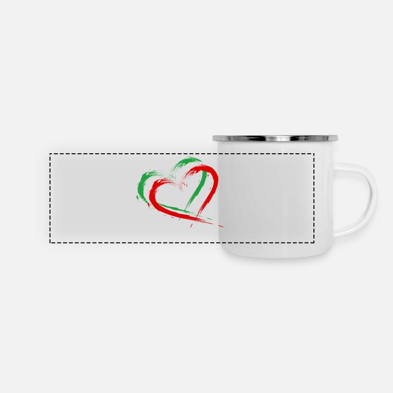 Iran flag heart colors - Panoramic Camper Mug - white