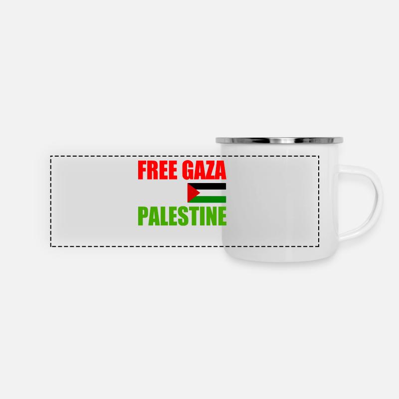 Free gaza free palestine - Panoramic Camper Mug - white