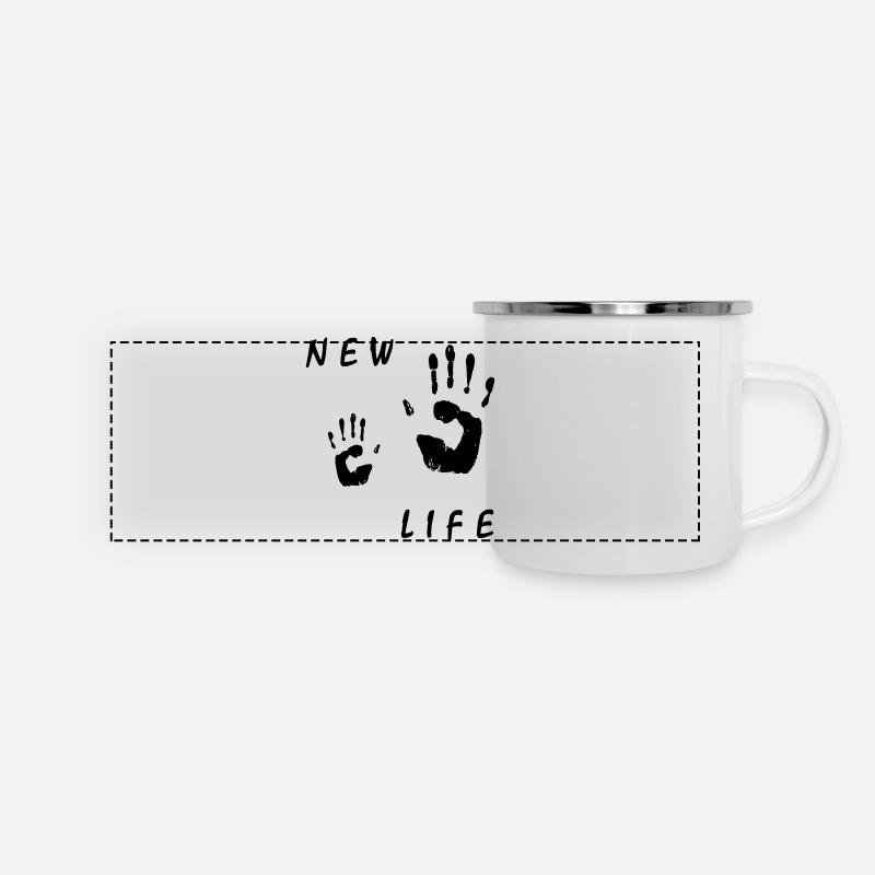 main bébé - Mug panoramique émaillé - blanc