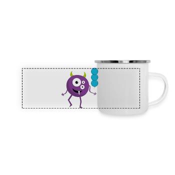 Fun Monster with Balloons - Panoramic Camper Mug - white - Front