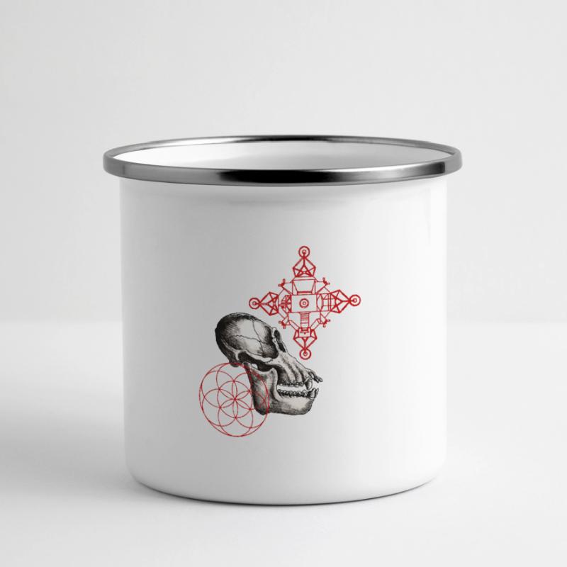 Mond-Australepithecus Panorama Emaille-Tasse
