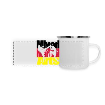 Mixed Martial Arts Deutsch - Panorama Emaille-Tasse - Weiß - Vorne