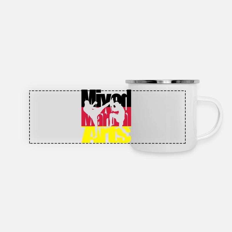 Mixed Martial Arts Deutsch - Panorama Emaille-Tasse - Weiß