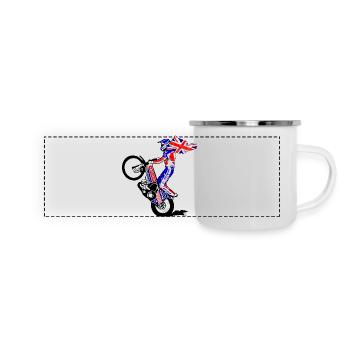 Speedway Driver - United Kingdom - Panorama Emaille-Tasse - Weiß - Vorne