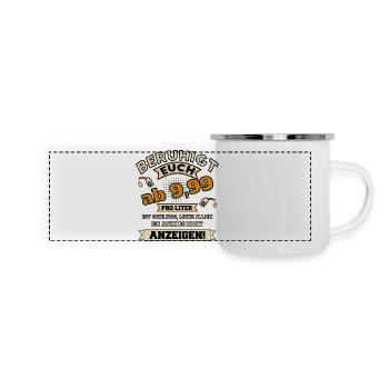 Benzin Benzinpreise Ukraine - Panorama Emaille-Tasse - Weiß - Vorne