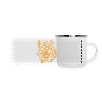 Jaguar Face Graphic Cool Big Cat Wild Animal Lover - Panoramic Camper Mug - white - Front